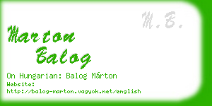 marton balog business card